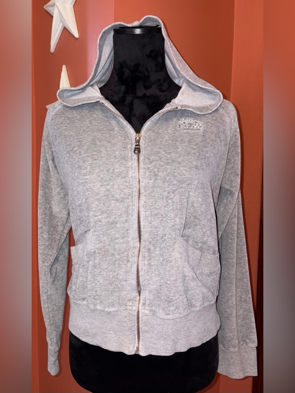Y2K 2000’s Total Girl velour hoodie with crown embroidery
